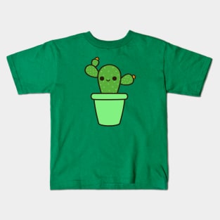 Cute cactus in green pot Kids T-Shirt